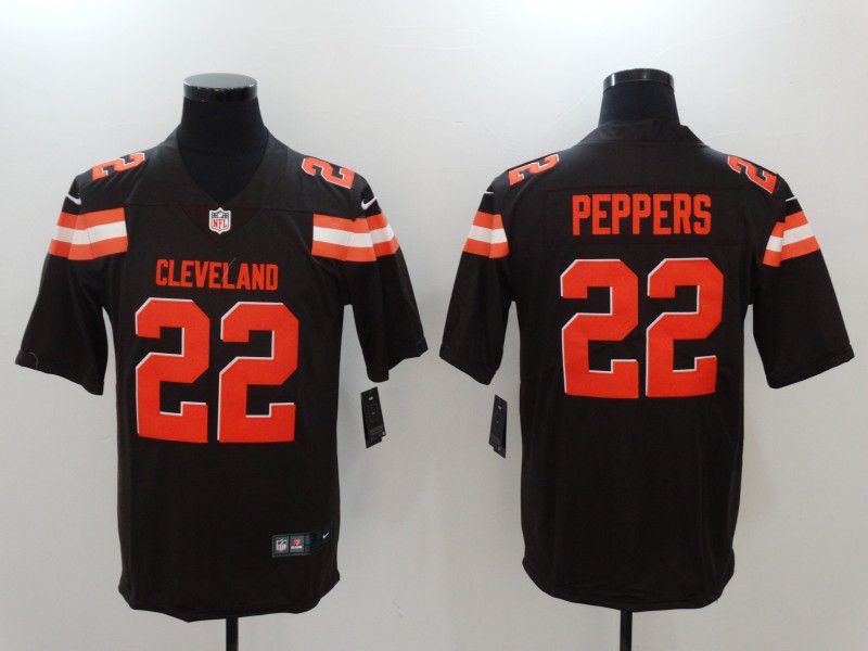 Men Cleveland Browns 22 Peppers Brown Nike Vapor Untouchable Limited NFL Jerseys